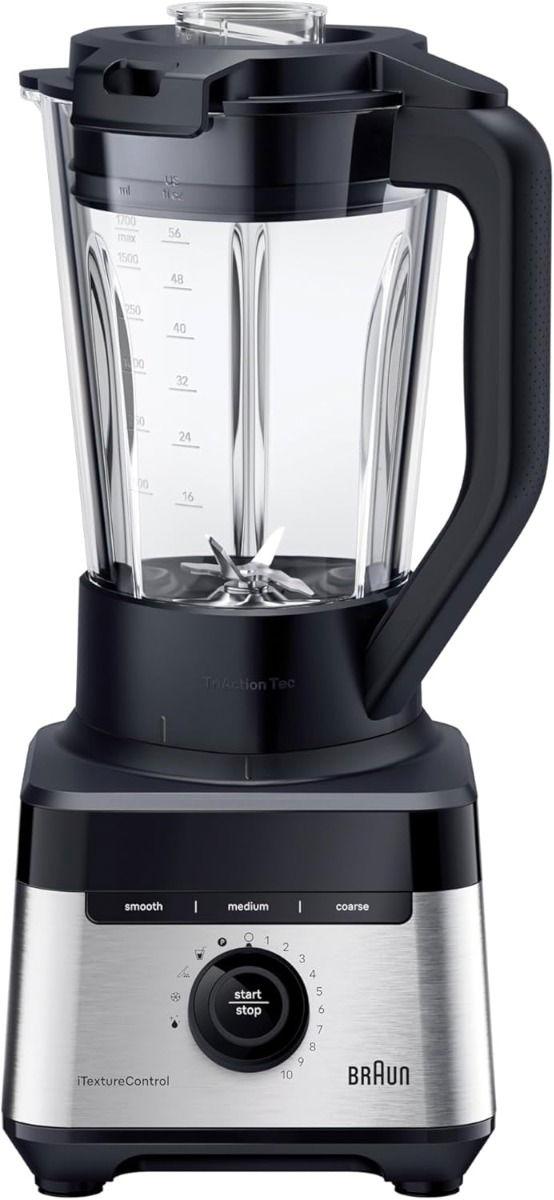 Braun Power Blender 7, 1400W, 10 Speeds, 9 Food Programs, Smoothie program,1.7L Capacity, TriAction Technology, 10 Speed, Pulse Function, PrecisionCrush Blade, Clean Program, JB7550BK, Black