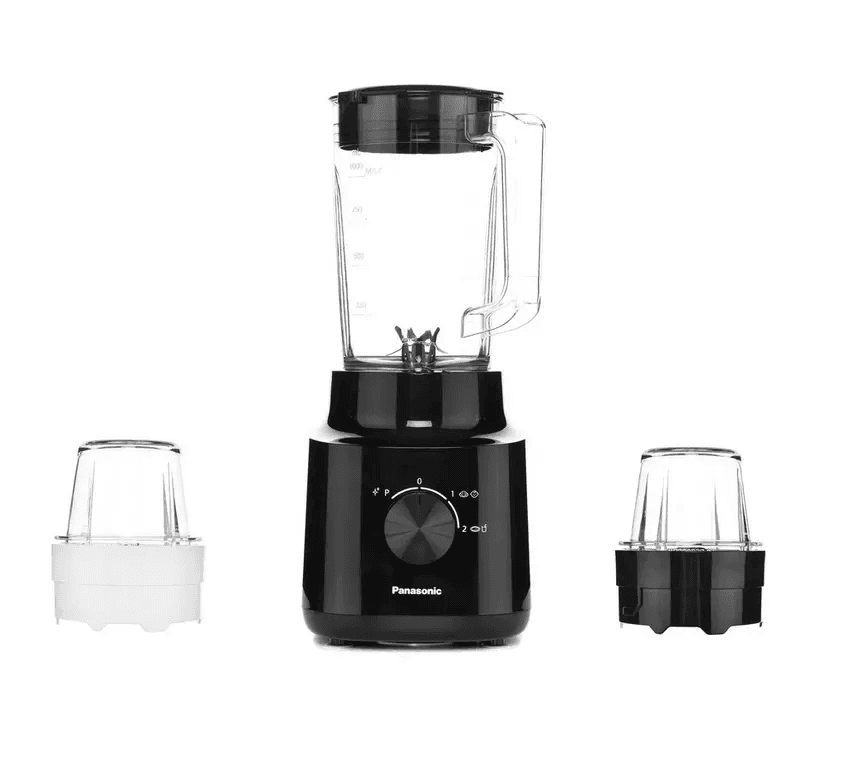 Panasonic Blender with Powerful 450w Motor, 1.45L Plastic Jug with 2 Dry Mill, 2 Speed+1 Pulse, Safety Lock, CP3121KTZ, Black