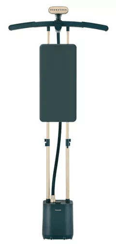 مكواة بخار للملابس من باناسونيك، 2400 واط، خزان 3 لتر مع غطاء تصريف، شماعة قابلة للتوسيع للملابس ذات الطول العريض، تشغيل 30 ثانية، بخار 50 غرام/دقيقة، استخدام افقي ورأسي، عجلات للحركة، NI-GWG090، أخضر داكن