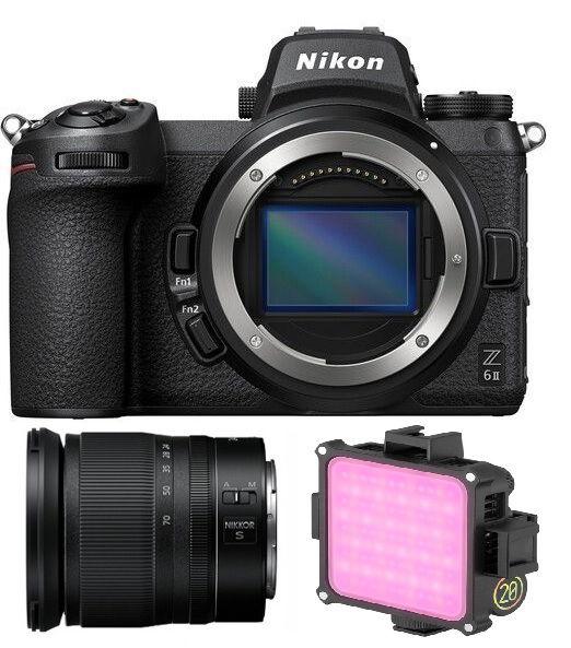 NIKON Z6 II Mirrorless Body Only + NIKKOR Z 24-70mm f/4 S LENS + Zhiyun FIVERAY M20C LED Combo