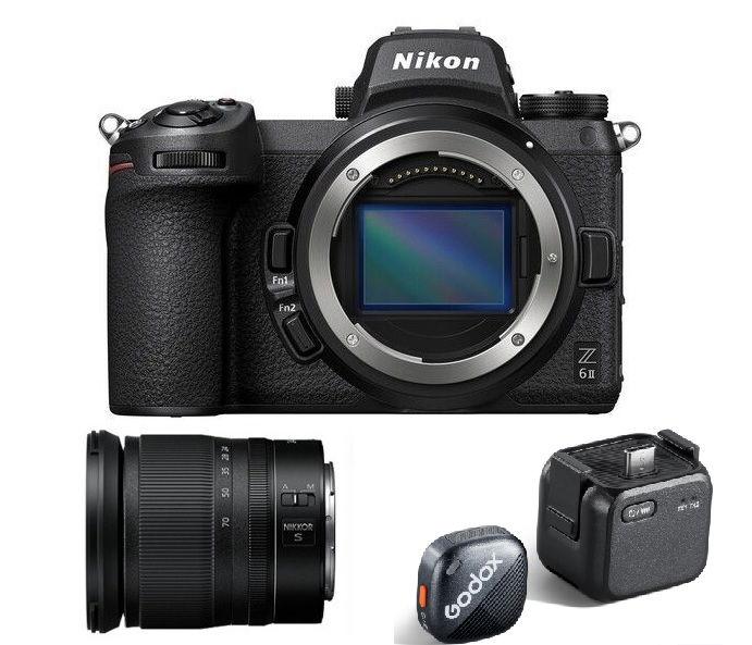 NIKON Z6 II Mirrorless Body Only + NIKKOR Z 24-70mm f/4 S LENS + Free Gift Godox Cube-OP3 Kit1, Wireless Microphone System 2.4 GHz, CUBE-OP3-KIT1
