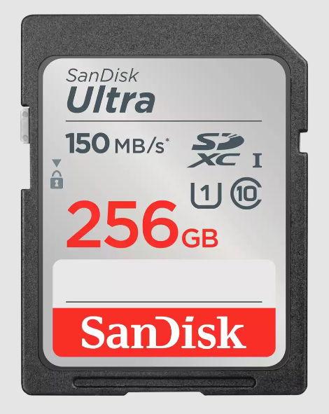 سانديسك بطاقة Ultra® SDHC™ UHS-I وبطاقة SDXC™ UHS-I سعة 256 جيجابايت (SDSDUNC-256G-GN6IN)