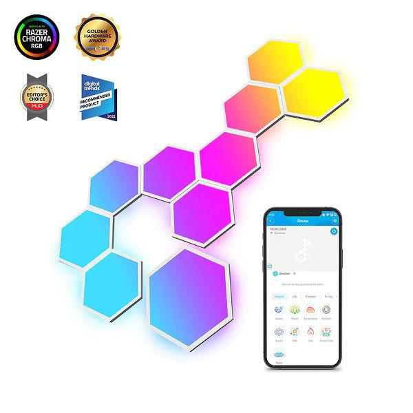 جوفي لوحات إضاءة سداسية (10 قطع) (H6061)