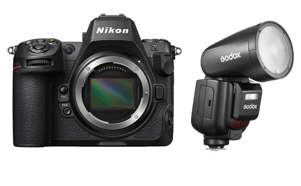 Nikon Z8 Mirrorless Camera (VOA100AM) + Godox V1 Pro Godox Flash for Nikon (V1PRO-N)