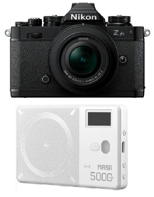 كاميرا نيكون Z fc سوداء + طقم عدسة 16-50 VR + هدية مجانية من Godox MA5R RGB LED وبنك طاقة