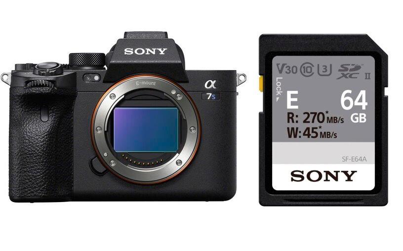 Sony Camera Alpha 7s III Camera Body Only ILCE-7SM3 + Free Gift Sony 64 GB E Series UHS-II SDXC Memory Card, SF-E64A