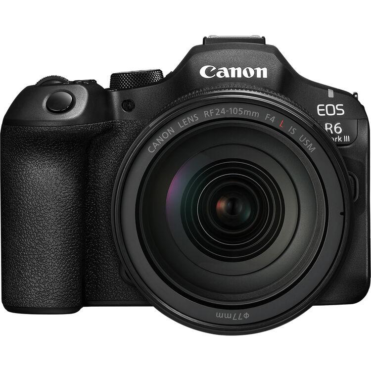 Canon EOS R6 Mark III Mirrorless Camera, Body only, 7K Video Recording, Up to 40-fps photo shooting, 32.5MP Full-Frame Sensor, with 24-105mm f/4 Lens, EOSR6MK3-KIT, Black