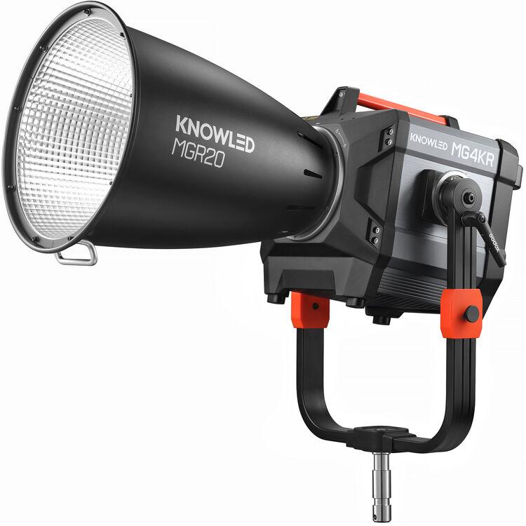 طقم إضاءة جودوكس نوليدMG4KR 1، وحدة إضاءة LED RGB أحادية، مكافئة لدقة 4K، حاصلة على تصنيف IP65، طقم سفر، أسود