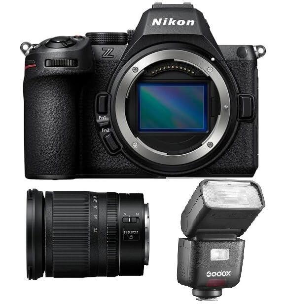 Nikon Z5 II Full-Frame Mirrorless Camera Body, VOA170AM + Nikkor Z 24-70mm f/4 S LENS, JMA704DA + Free Gift Godox Ving TTL On-Camera Flash for Nikon, V480N