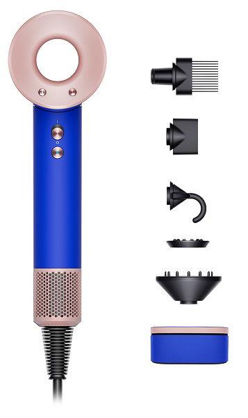 Dyson Supersonic™ Hair Dryer, 1600W, Intelligent heat control, Five Styling Attachments, 4 Precise Heat Settings, HD07, Blue Blush
