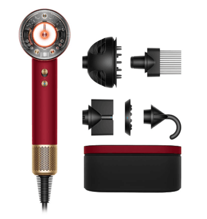 Dyson Supersonic Nural™ hair dryer, 1600W, Help reduce static, Fast, intelligent drying, No heat damage, Scalp protect mode, HD16-2182, Red velvet gold