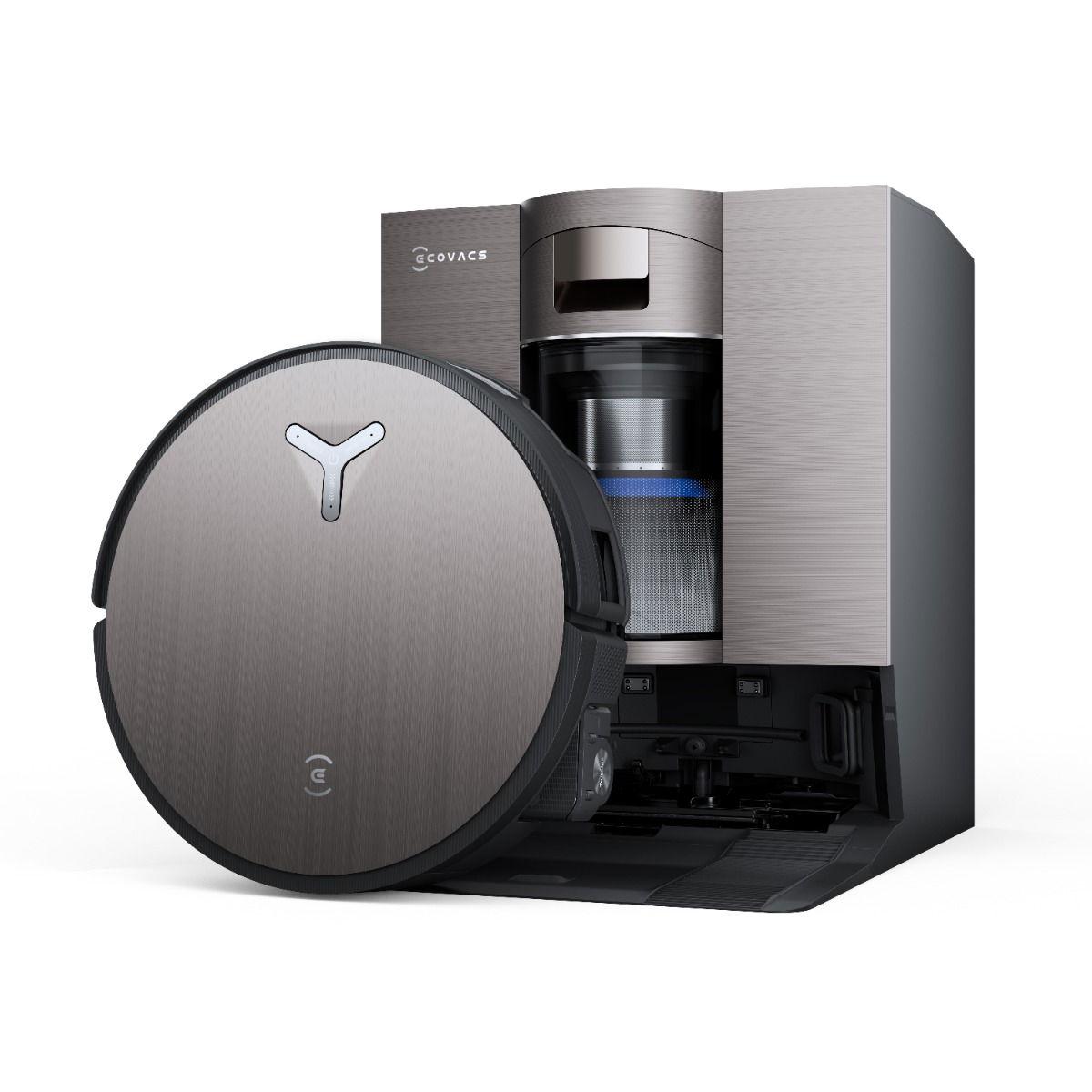 مكنسة وممسحة روبوتية من إيكوفاكس ديبوت X11 برو أومني، شحن باور بوست، ممسحة أوزمو رولر 2.0 ذاتية الغسل الفوري، قوة شفط 19,500 باسكال، محطة أومني سايكلون بدون كيس، نظام ملاحة ذكي AIVI ثلاثي الأبعاد