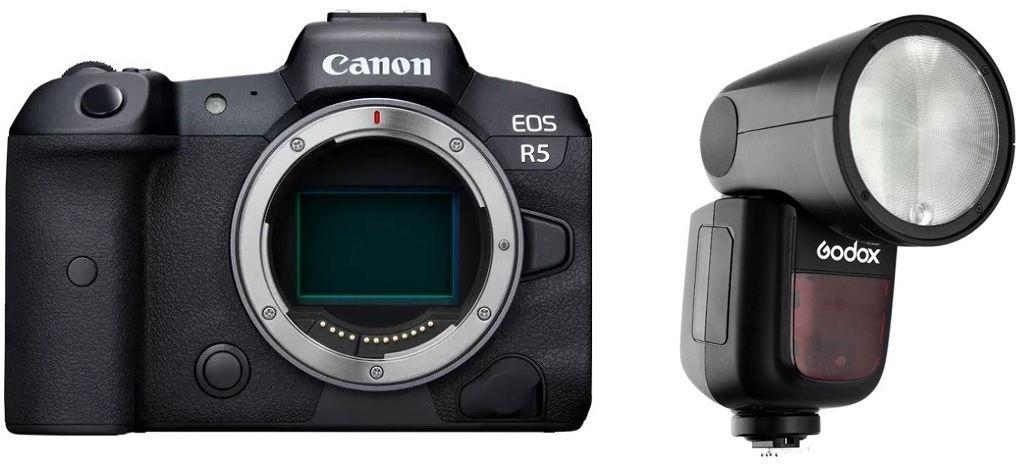 Canon EOS R5 Mirrorless Camera Body Only + Free Gift Godox TTL LI-ION Round Flash for Canon (V1C)
