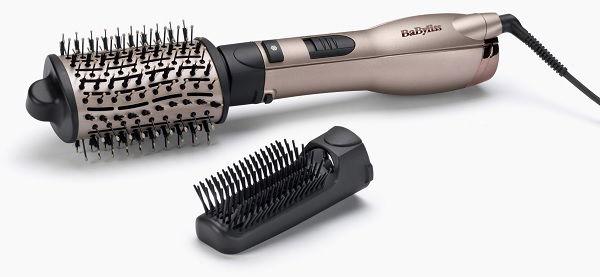 BaByliss Smooth Volume Airbrush, 1000W Drying Power, Ionic To Fight Frizz, 3 Heat Settings, Style While You Dry, Large Oval Ceramic Barrel For Smoothing, AS90PSDE, Rose Quartz