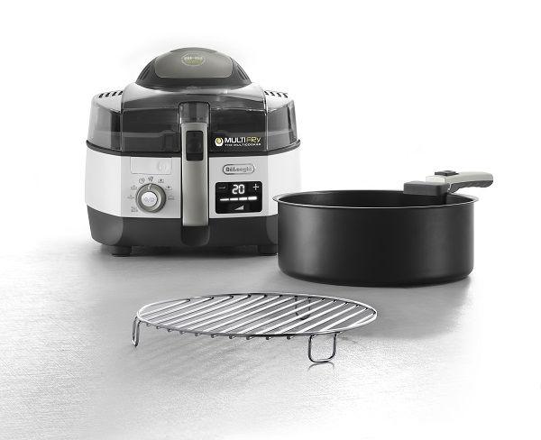 De'Longhi MultiFry Air Fryer, With Surround Heating System , Multi Cooker Grilling, Broiling, Roasting, Cooking, Baking, and Toasting , Programmable, 2200W, 1.7 KG Capacity , FH1396/1, White