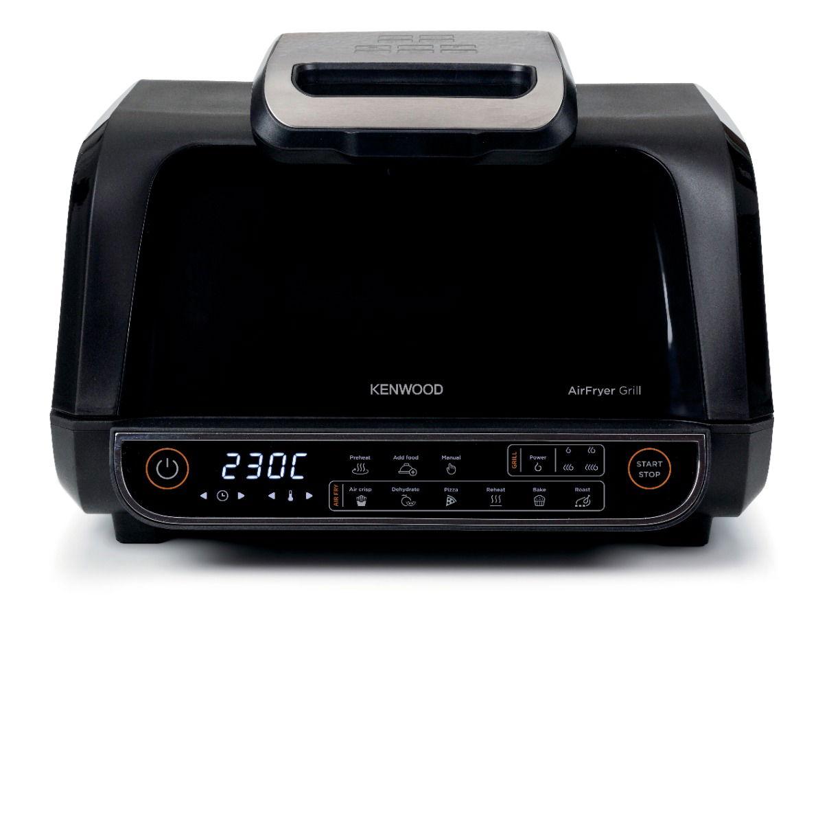 Kenwood Grill AirFryer 2-in-1, 1700W, XXXL 8L Basket, 4 Grill Levels, 8 Preset Functions - Grill, Air Crisp, Roast, Bake, Pizza, Reheat, Dehydrate & Manual Function, GHF40.000BK, Black