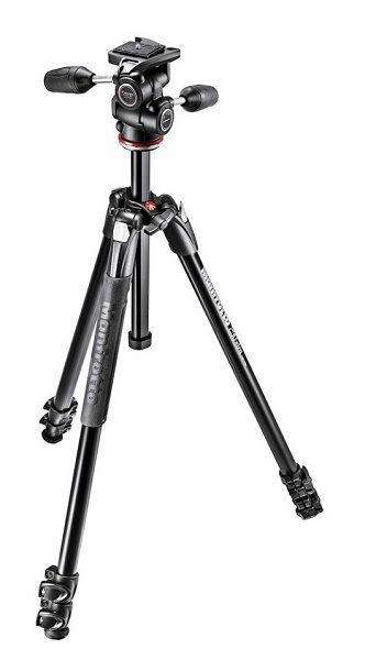 حامل ثلاثي مصنوع من الألمنيوم من مانفروتو 290 إكسترا بقدرة 3 أقسام مع رأس (MK290XTA3-3W)