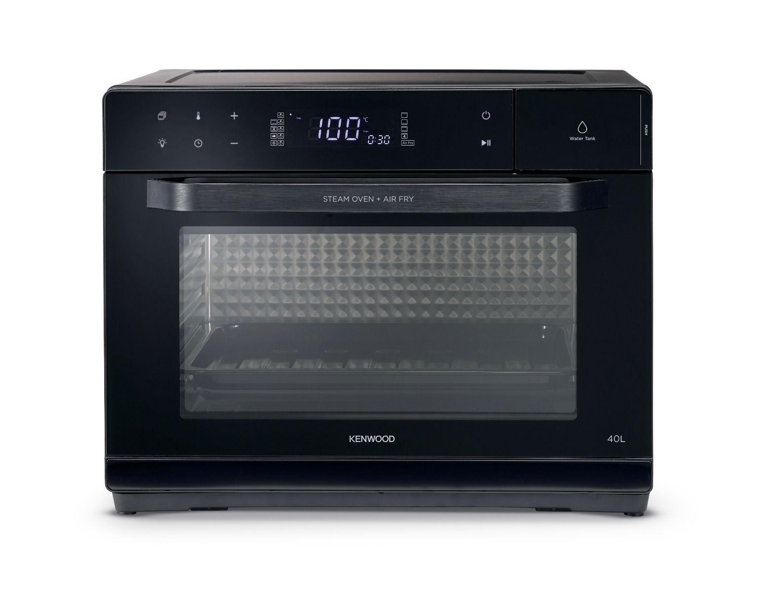 Kenwood Steam Oven & Air fryer, 40L 10 Preset Programs, Digital Panel, Adjustable Temperature up to 230˚, Steam functionality, Timer 12 Hours, MOS40.000BK, Black