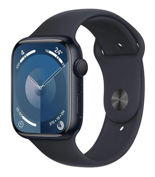 ساعة Apple Watch الإصدار التاسع، مقاس 45 مم، الإطار ألومنيوم (MR9A3QA/A-R)
