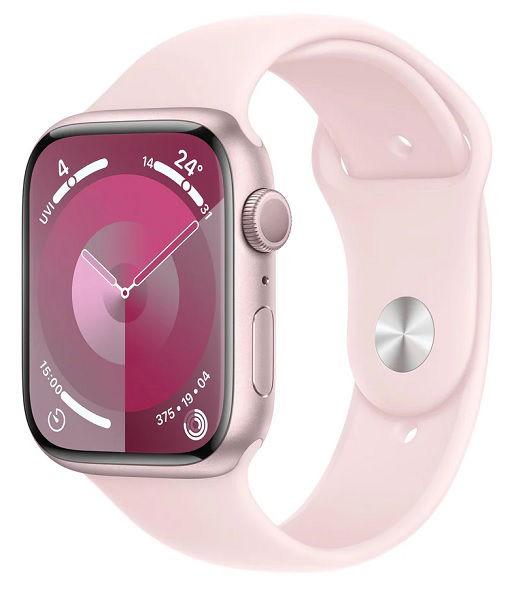 ساعة Apple Watch الإصدار التاسع، مقاس 45 مم، الإطار ألومنيوم (MR9G3QA/A-R)
