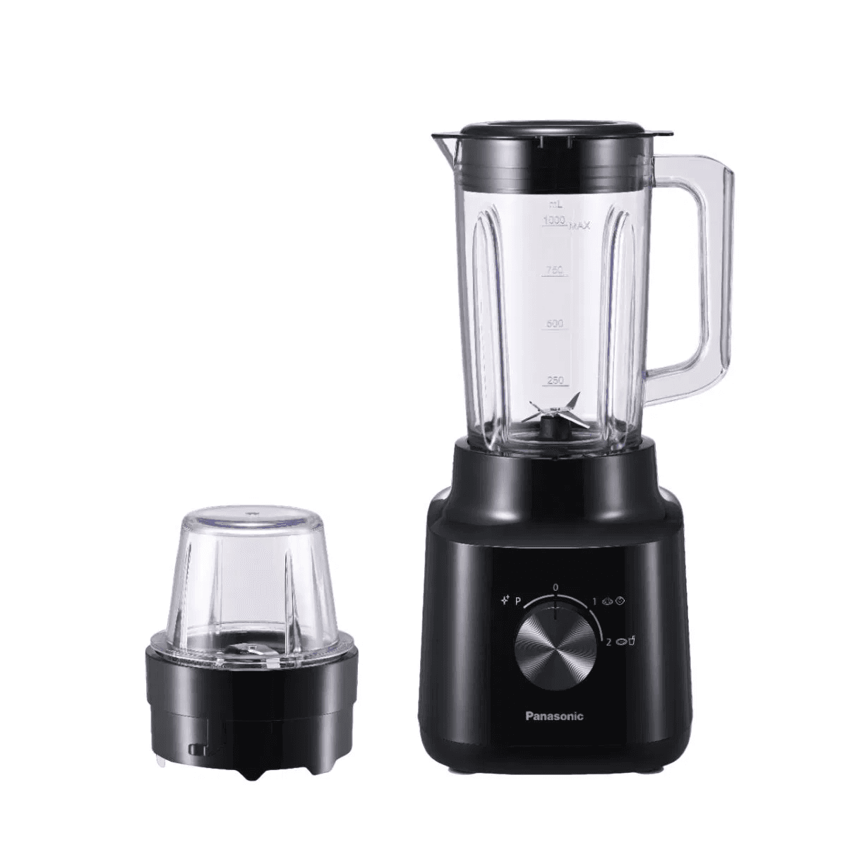 Panasonic Blender, 450W, 1.45L Plastic jug, Curved Stainless Steel Blade for Smooth Blending, 1 Dry Mill for Grinding, 2 Speed+1 Pulse, CP3111KTZ, Black