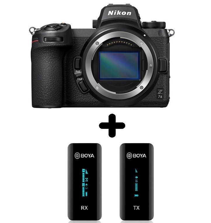 كاميرا نيكون Z7ii هيكل فقط، VOA070AM + هدية مجانية ميكروفون 2.4GHz لاسلكي صغير ومدمج من بويا، BY-XM6-S1