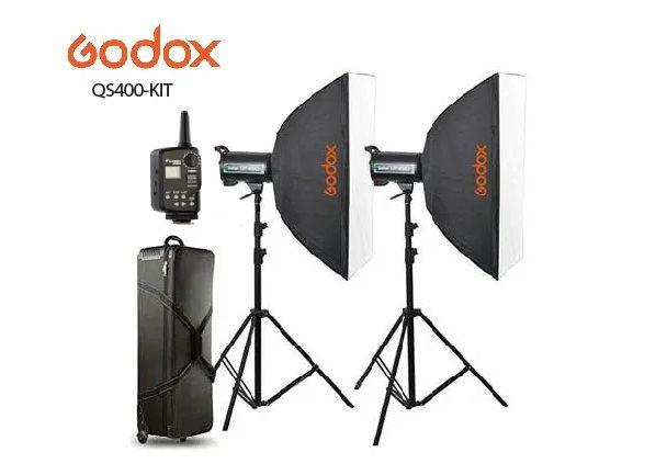 (QS400II-KIT) جودوكس QS400 طقم فلاش تصوير + 2 حامل إضاءة