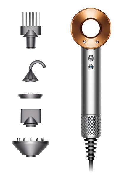Dyson Supersonic™ Hair Dryer,1600W, Five Styling Attachments, Intelligent Heat Control, Protect Natural Shine, HD07, Nickel & Copper