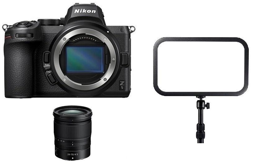 Nikon Z5 Body Only, Full Frame Mirrorless Camera (VOA040AM) + Nikon Nikkor Z 24-70mm f/4 S LENS + Free Gift Godox E-sports LED Light ES45 Kit