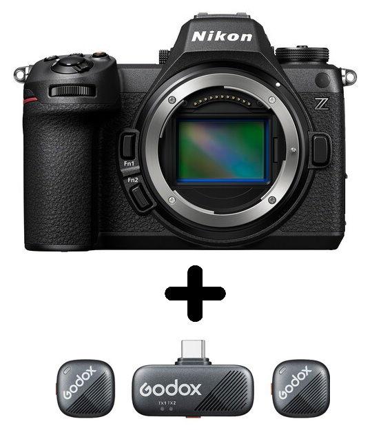 Nikon Z6III Mirrorless Camera Body Only (VOA130AM) + Free Gift Godox Cube-S 2-Person Wireless Microphone Kit2 2.4G, CUBE-SC-KIT2