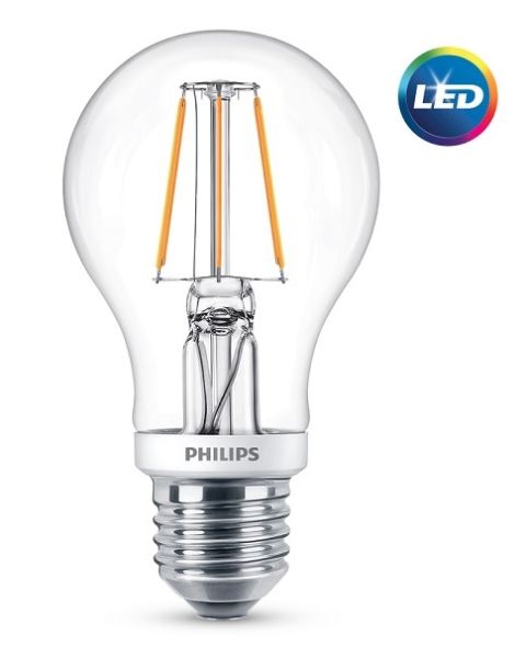 Philips LED Classic Bulb DIM 4.5W A60 E27 2700K clear