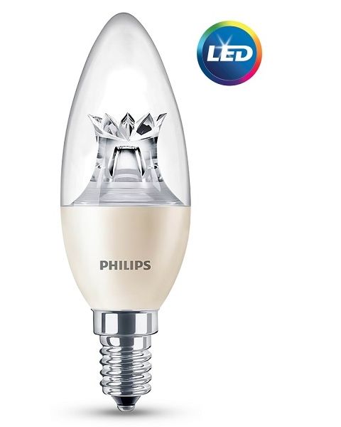 مصباح فيليبس ليد  شمعة ديكوري 6 واط B38 شفاف قابل للخفت