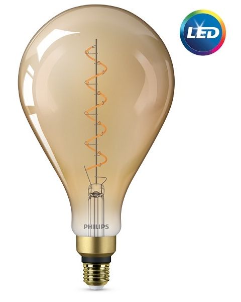 Philips LED Non Dimmable Giant Vintage Light Bulb7W E27 A160 Gold 1800K