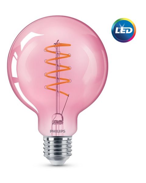 Philips LED Dimmable Modern Pink Light Bulb 4.5- 25W G93 E27 1800K