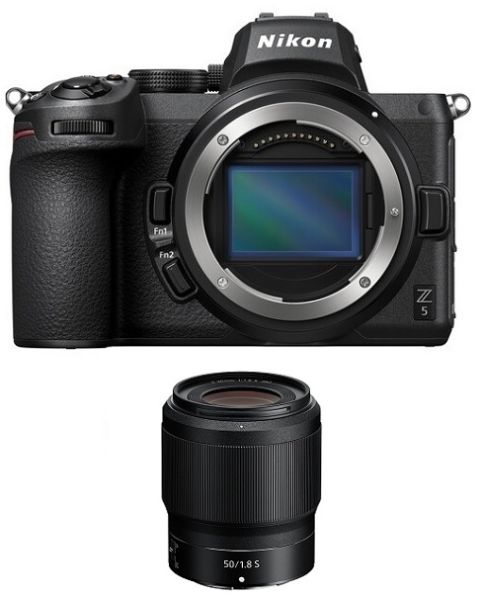 كاميرا نيكون Z5 بدون مرآة (VOA040AM) + عدسة نيكون 50مم f/1.8 + بطاقة عضوية