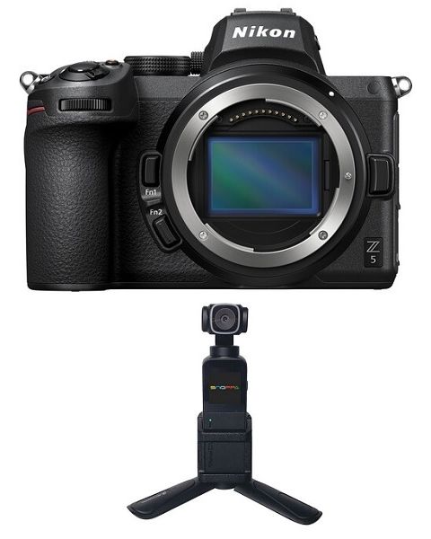 كاميرا نيكون Z5 بدون مرآة هيكل فقط (VOA040AM) + بينرو جيمبال كاميرا Snoppa Vmate مع قاعدة Vmate + بطاقة عضوية