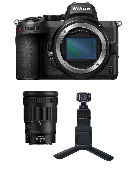 كاميرا نيكون Z5 بدون مرآة (VOA040AM) + عدسة 24-12مم F/4 S +  بينرو جيمبال كاميرا Snoppa Vmate مع قاعدة Vmate + بطاقة عضوية