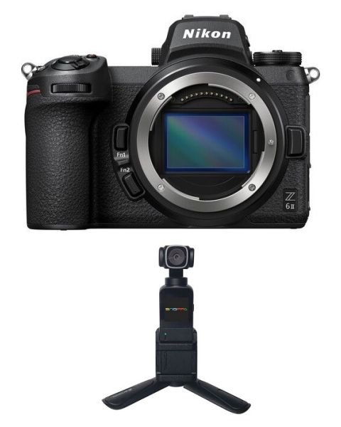 كاميرا نيكون Z6 ii اطار كامل بدون مرآة (VOA060AM) هيكل فقط + بينرو جيمبال كاميرا Snoppa Vmate مع قاعدة Vmate + بطاقة عضوية