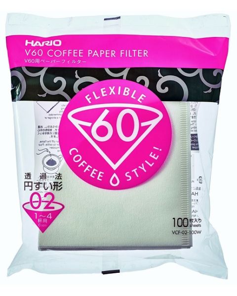 Hario V60 Coffee Paper Filter 02 White 100P (HAR-VPF-063)