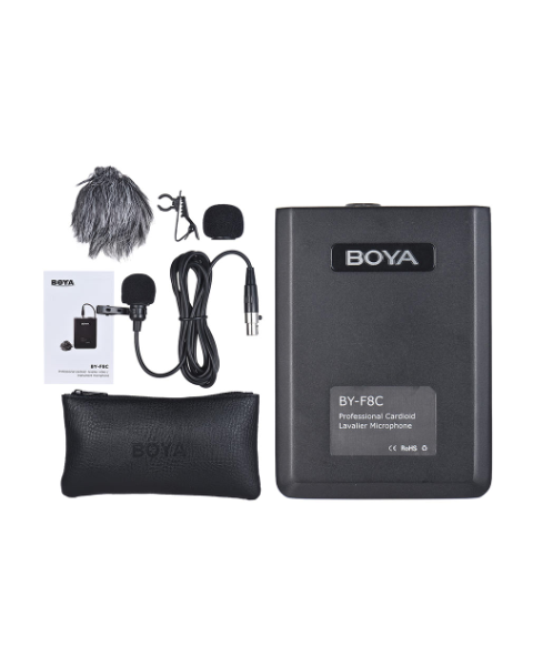 Boya Cardioid Lavalier Microphone BY- F8C for Video or Instruments (BY-F8C)