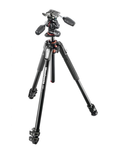Manfrotto 190XPRO-3WAY  3 section horizontal column tripod with 3 way head(MK190XPRO3-3W)