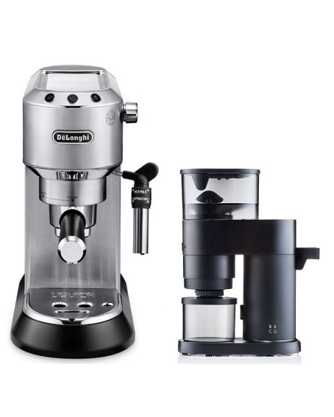 De'Longhi EC685.M Dedica Traditional Pump Espresso Coffee Machine (DLEC685.M-BC920) + Barista & Co Coffee Grinder