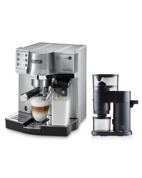 De'Longhi Stainless Steel Premium Pump Espresso Machine EC860.M (DLEC860.M-BC920) + Barista & Co Coffee Grinder 
