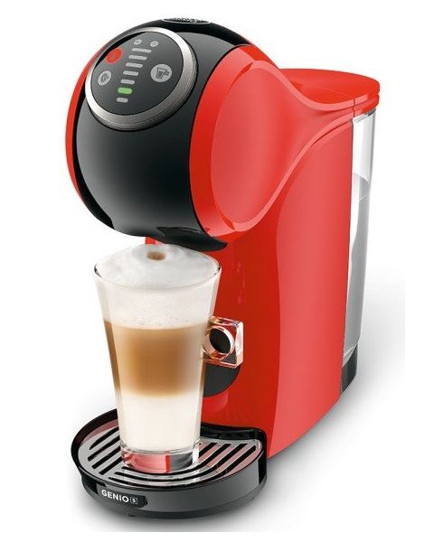 دولتشي قوستو ماكينة قهوة جينيو s  أوتوماتيك  – أحمر +  100ريال قسيمة شرائية من باتشي (GENIO S PLUS RED)