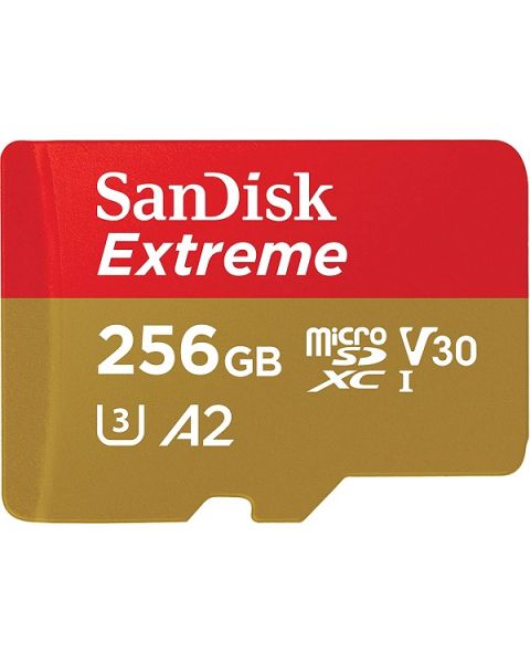 SanDisk Extreme microSD card for Mobile Gaming 256GB + RescuePRO Deluxe 160MB/s A2 C10 V30 UHS-I U3 (SDSQXA1-256G-GN6GN)