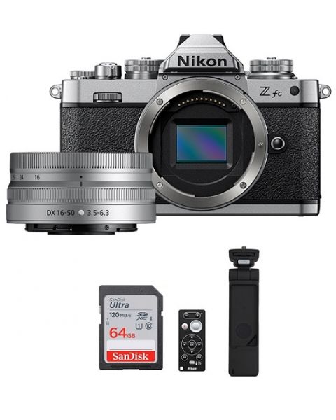 كاميرا  نيكون  Z fc مع عدسة 16-50مم (VOK090XM)
Nikon Z fc Mirrorless Camera Black 16-50mm Kit + ML-7 Remote Control + SmallRig Grip + 64 gb Memory Card (VOK090XM)
