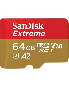 SanDisk Extreme microSD card for Mobile Gaming 64GB + RescuePRO Deluxe 160MB/s A2 C10 V30 UHS-I U3 (SDSQXA2-064G-GN6GN)